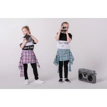 Megkötős hip-hop piros kockás ing szoknya