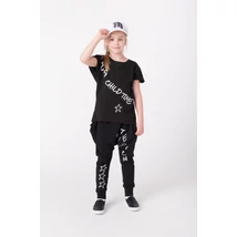 Fekete hip-hop ejtett vállú lány póló