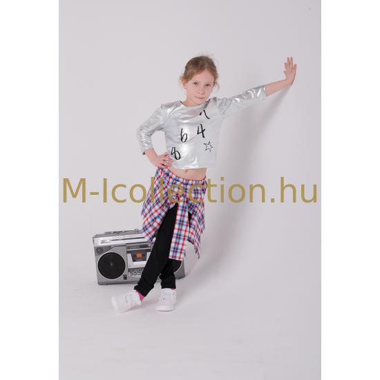 Ezüst lamé 3/4 ujjas top